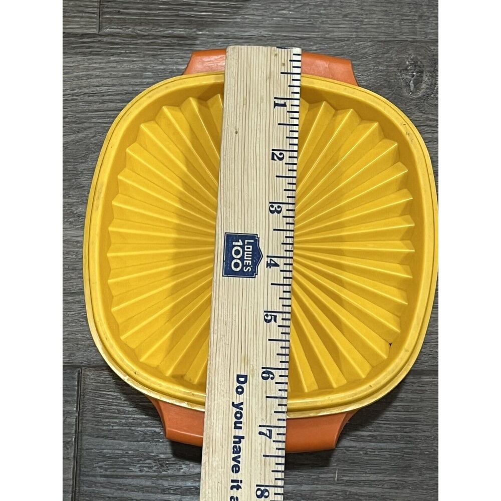 Tupperware Orange Tangerine Servalier Bowl LOT with Lids 838-16 & 840-6 - Picture 13 of 16